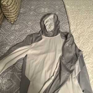 Under Armour Gray and White Hoodie.  Men's Size Medium.